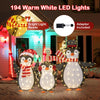 Lucktree Set of 3 Lighted Christmas Penguins with LED Lights Outdoor Glowing Holiday Display