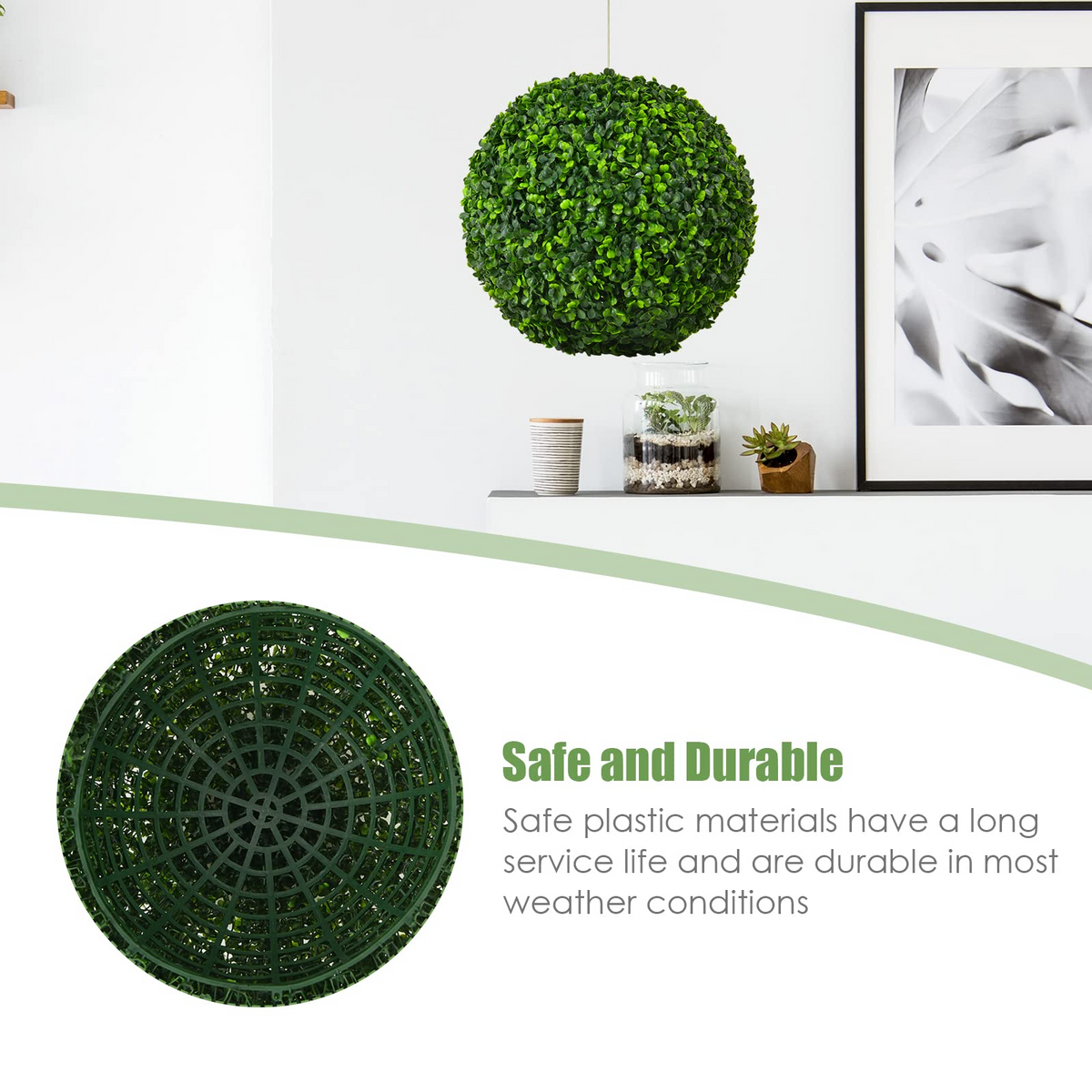 Lucktree 2 PCS 15.7 Inch Artificial Boxwood Topiary Balls - LucktreeUS