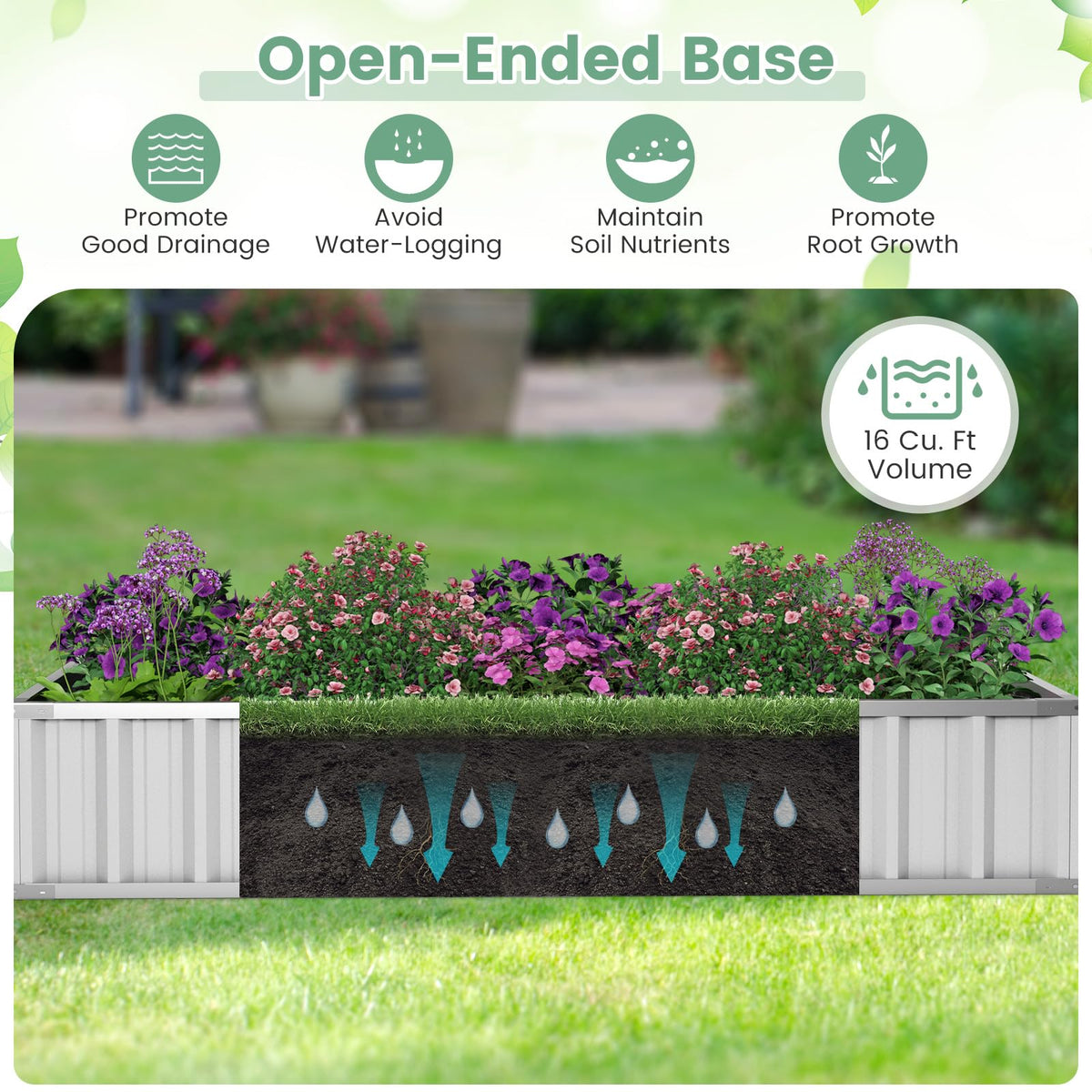 Lucktree 69”x36”x28” Raised Garden Bed with Cover, 16.5 Cu.Ft Galvanized Steel Planter Box Kit