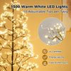 Lucktree 5/6/7 FT LED Alpine Tree with 1000 Warm White LED Lights, Pre-lit Artificial Cedar with Weighted Base