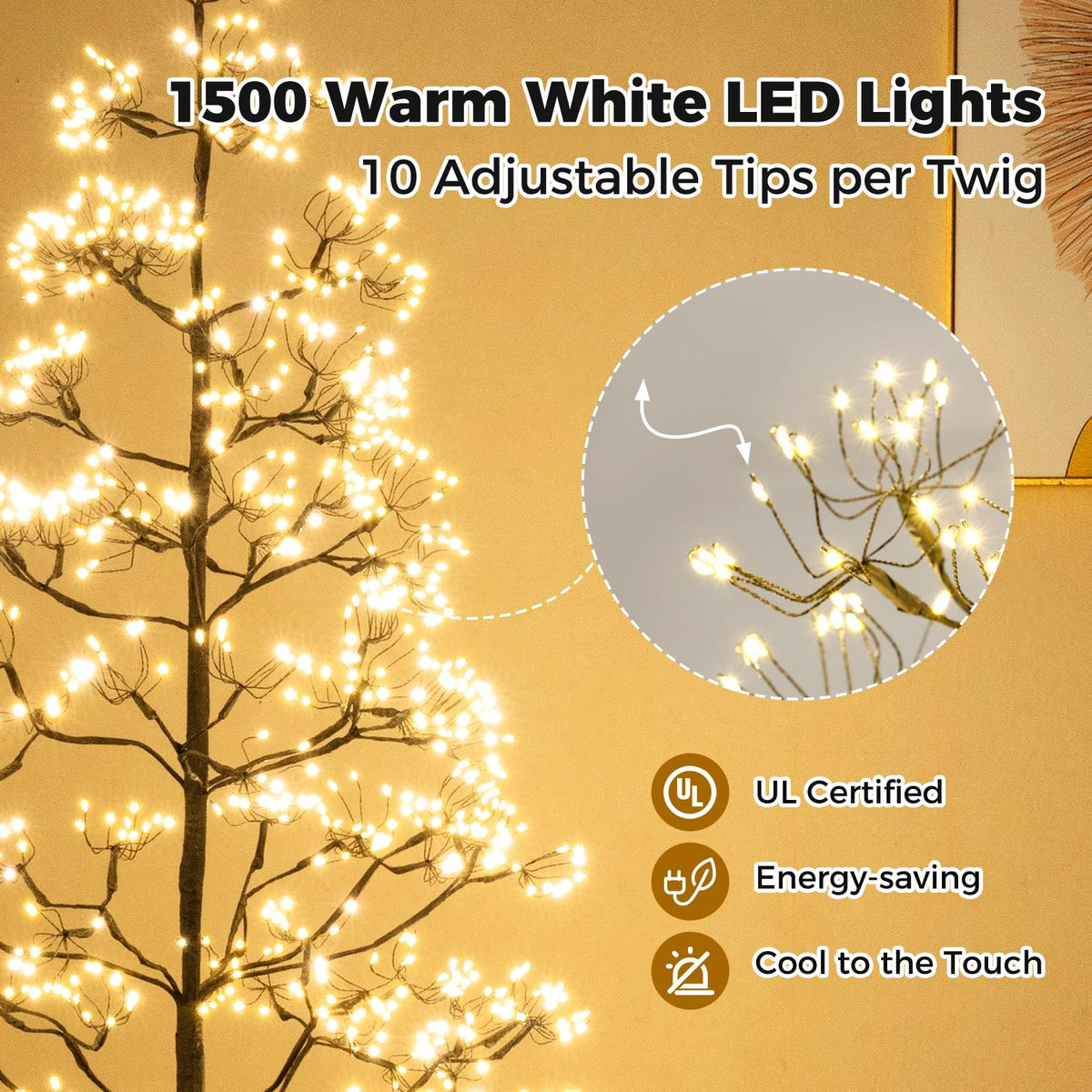 Lucktree 5/6/7 FT LED Alpine Tree with 1000 Warm White LED Lights, Pre-lit Artificial Cedar with Weighted Base