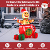 Lucktree 7 Ft Christmas Inflatable, Blow up Pre-Lit Gingerbread Man in Mug with Gift Boxes & Candy Cane