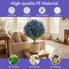 Lucktree Set of 2 Artificial Lavender Topiary Ball Trees | Sun-Proof Indoor Outdoor Fake Evergreen Plants