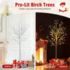 Lucktree 4/5/6 FT Pre-Lit Artificial Christmas Trees with 216 Warm White LEDs ( Set of 3 )