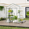 Lucktree Walk-in Greenhouse w/ 3 Tiers 4 Shelves, 4 Ground Stakes & Ropes, PVC Cover