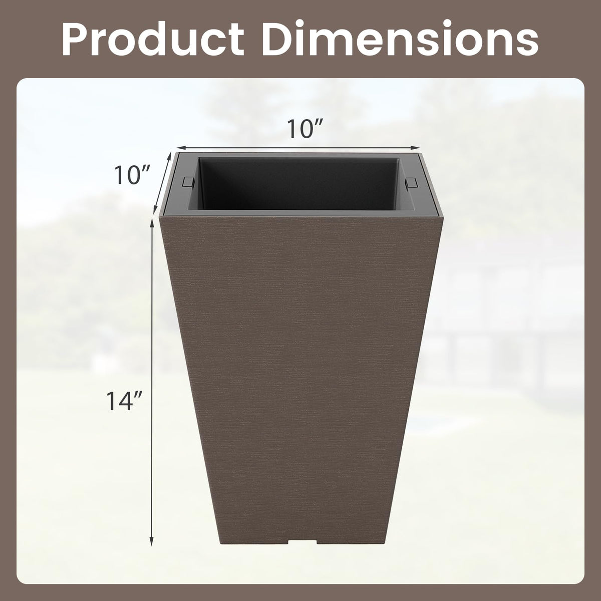 Lucktree Self-Watering Flower Pots withith Removable Inner Bucket & Drainage Holes