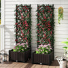 Lucktree Raised Garden Bed with Lattice Trellis Self-Watering Planter Box（32"LX16"WX50"H）