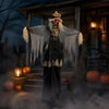 Lucktree 7.3 FT Animated Halloween Standing Skeleton Scarecrow Decoration