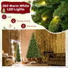 Lucktree 8 FT 270° Pre-Lit Corner Christmas Tree for Wall, Artificial Hinged Xmas Tree with 360 Warm White LED Lights
