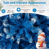 Lucktree Blue Hinged Xmas Tree with Frosted PVC Branch Tips & Warm White LED Lights