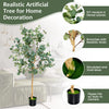 Lucktree 5.5ft Artificial Eucalyptus Tree, Tall Faux Eucalyptus Stems Fake Plants in Pot with 517 Silver Dollar Leaves