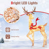 Lucktree 3-Piece Large Lighted Christmas Reindeer Family, Light up Xmas Decorations w/440 LED Lights