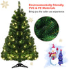 4ft Pre-Lit Christmas Tree, Artificial PVC Xmas Tree with 100 Warm White LED Lights and Stable Triangular Stand - LucktreeUS
