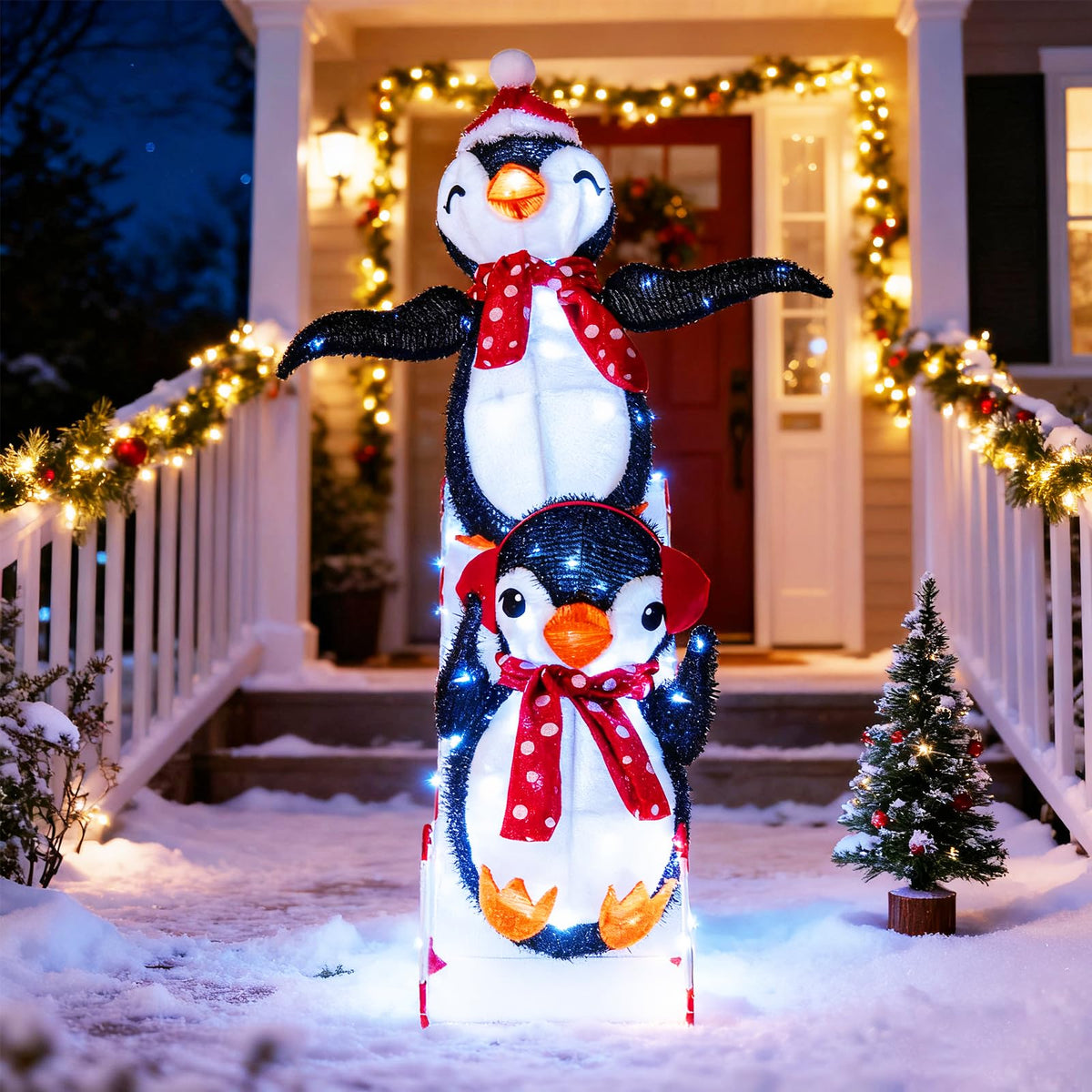 Lucktree Lighted Christmas Decoration Penguins