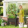 Lucktree Raised Garden Bed with Legs and Trellis for Climbing Plants