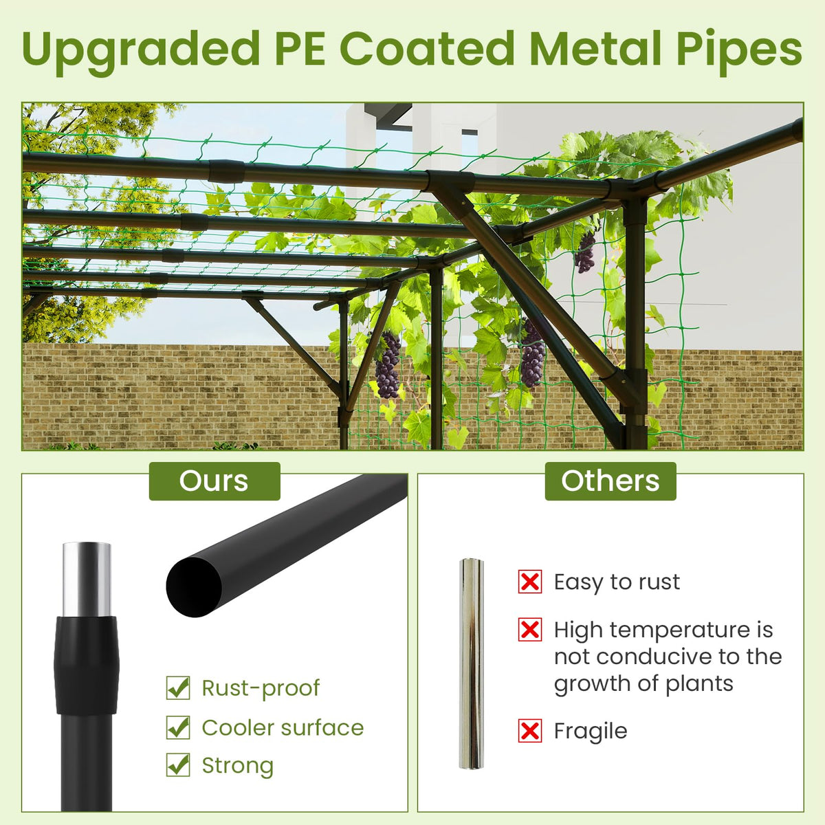 Lucktree Outdoor Grape Vine Trellis for Climbing Plants 79" x 59" x 78" Large Garden Arch