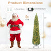 5ft/6ft/7ft/8ft/9ft/ Pre-Lit Pencil Christmas Tree, Slim Artificial Xmas Tree