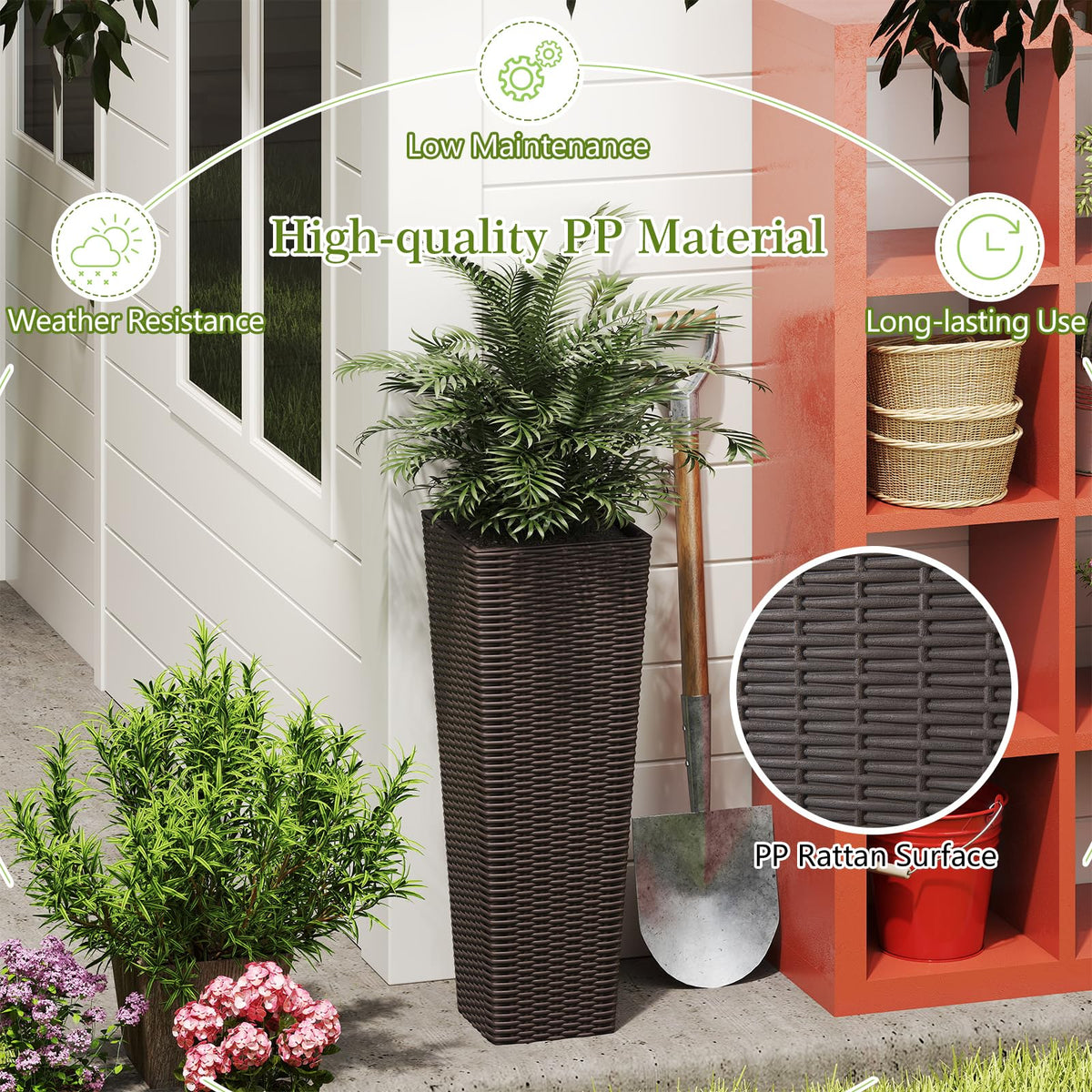 Lucktree Set of 2 Planters for Outdoor Plants