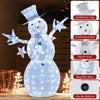 Lucktree 5 FT Lighted Snowman Christmas Outdoor Decoration with Hat, Scarf & Stars