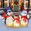 Lucktree 3-Piece Christmas Lighted Penguin Family Set Decoration
