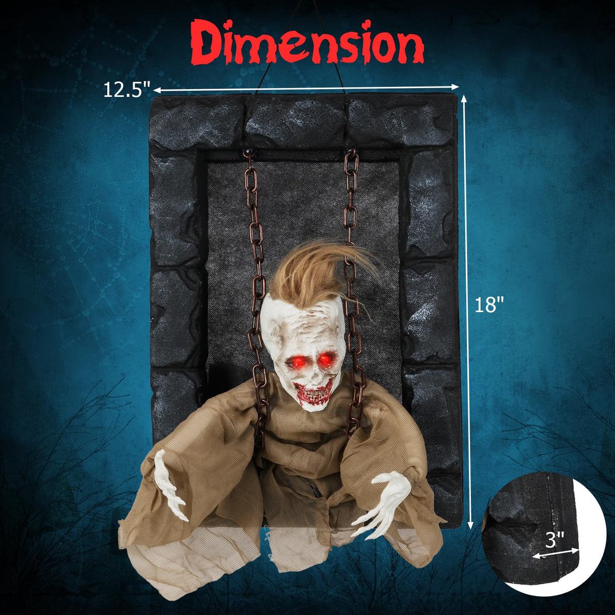 Lucktree Animated Halloween Decoration, Zombi Prisoner