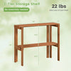 Lucktree 2-Tier Solid Wood Foldable Plant Shelf