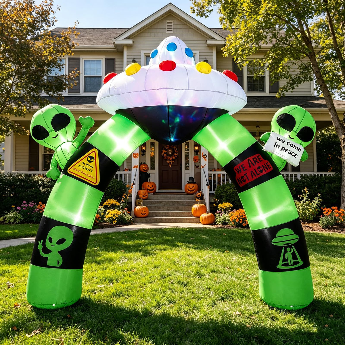 9.8 FT/ 300 CM Alien Halloween Inflatable Archway w/ Lights