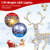 Lucktree 4.6 FT Pre-Lit Christmas Reindeer, 3D Buck Decoration with 300 Bright LED Lights
