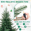Lucktree 6FT / 7FT Pre-Lit Artificial Christmas Tree with PVC & PE Mixed Branch Tips