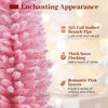 Lucktree 5ft / 6ft Pink Slim Pencil Christmas Tree | Snow Flocked Skinny Xmas Full Tree
