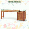 Lucktree Outdoor Bench with Raised Garden Bed, Wood Seat with Teak Oil Finish, Planter Box with Open-Ended Base