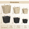 Lucktree 3-Piece Rattan Planter Box Kit with Removable Plastic Liners