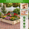 Lucktree 40" x 40" Square Fir Wood Planter Box with Open-Ended Base for Vegetables Flowers Herbs