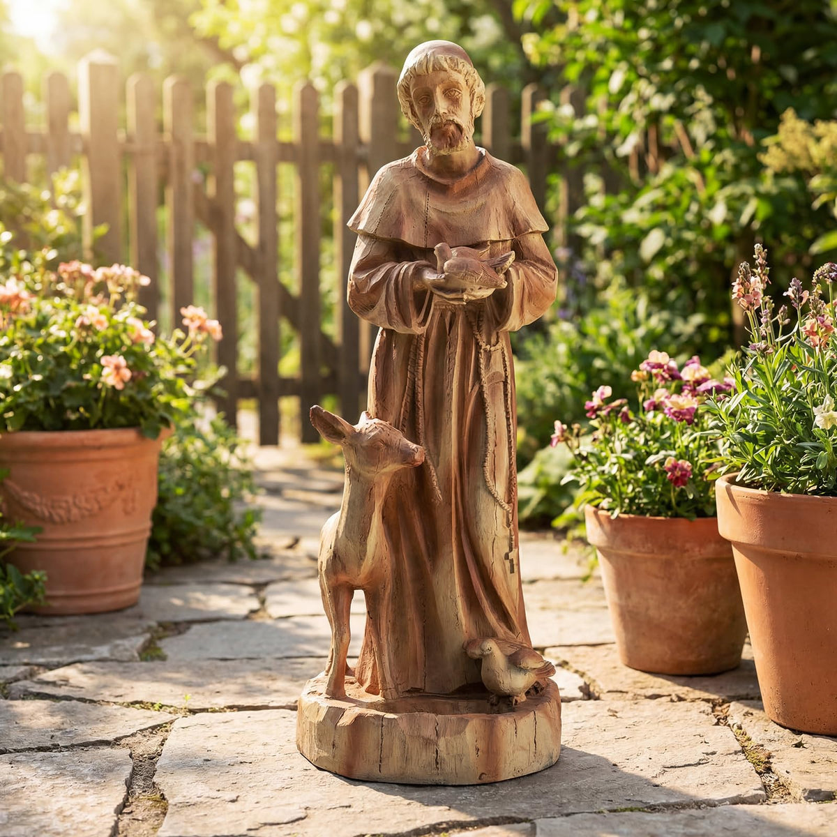 Lucktree 24.5'' St. Francis Garden Statue with Bird Feeder