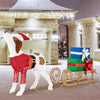 Lucktree Lighted Christmas Dog with Sleigh & Gift Boxes Combo Decorations