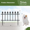 Lucktree No Dig Decorative Metal Garden Fence with Fleur-de-Lis Finials