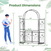 Lucktree 87'' Metal Garden Arbor with Lockable Gate and Planter Shelves