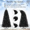 Lucktree 7 FT Artificial Halloween Tree, Pre-Lit Black Christmas Tree with Bendable Top Section