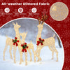 Lucktree 3 Pieces Lighted Christmas Reindeer Family, Xmas Lighted Deer Decoration with 230 Warm White LED Lights