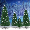 Lucktree 4ft Pre-Lit Fiber Optic Christmas Tree Artificial Xmas Full Tree with Colorful Snowflake LED Lights