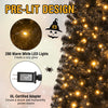 Lucktree Black Pencil Christmas Tree, Pre-lit Artificial Halloween Tree
