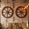 Lucktree 24-Inch Wagon Wheels 2/4 Pieces Carbonized Solid Fir Wood