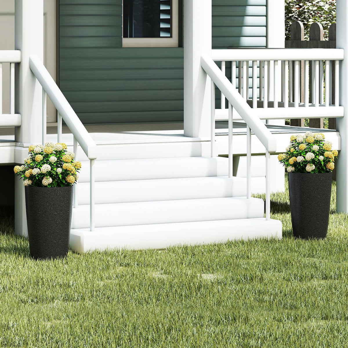 Lucktree 21” Tall Round Tapered All Weather Flower Pots Set of 2