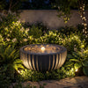 Lucktree 17.5"/18" Round Outdoor Water Fountain with 6 LED Lights