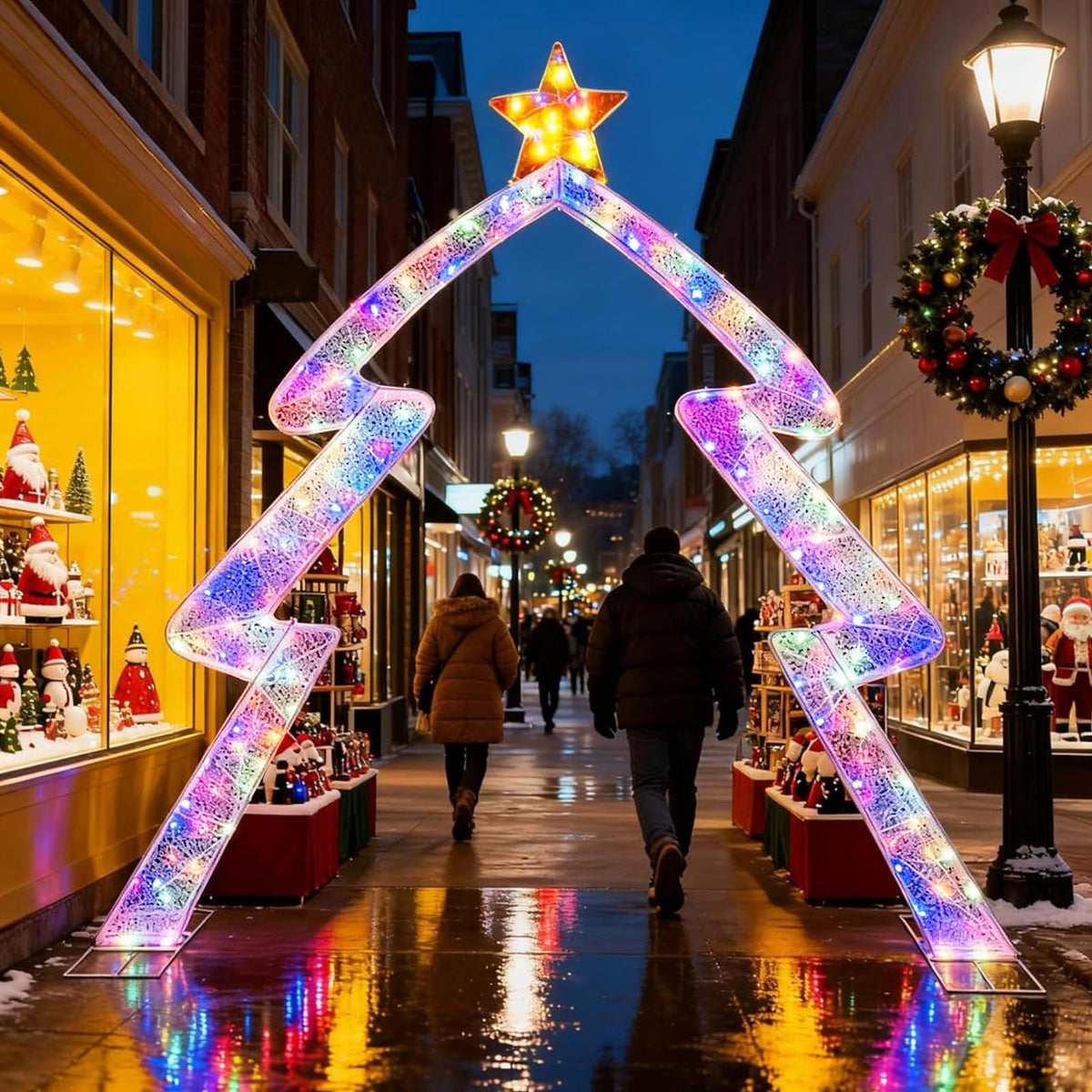 Lucktree 8.8 Feet Christmas Tree-shaped Archway with Top Star
