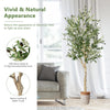 Lucktree 6ft Artificial Olive Tree, Tall Fake Potted Olive Silk Tree with Planter