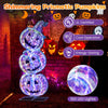 Lucktree 3.4 Ft Halloween Decorations, Light up Stacked Pumpkins with 150 LED Lights