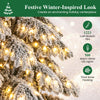 Lucktree 9 FT Pre-Lit Snow Flocked Drooping Christmas Tree with Quick Power Connectors