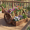 Lucktree Wooden Wagon Planter Box with Wheels