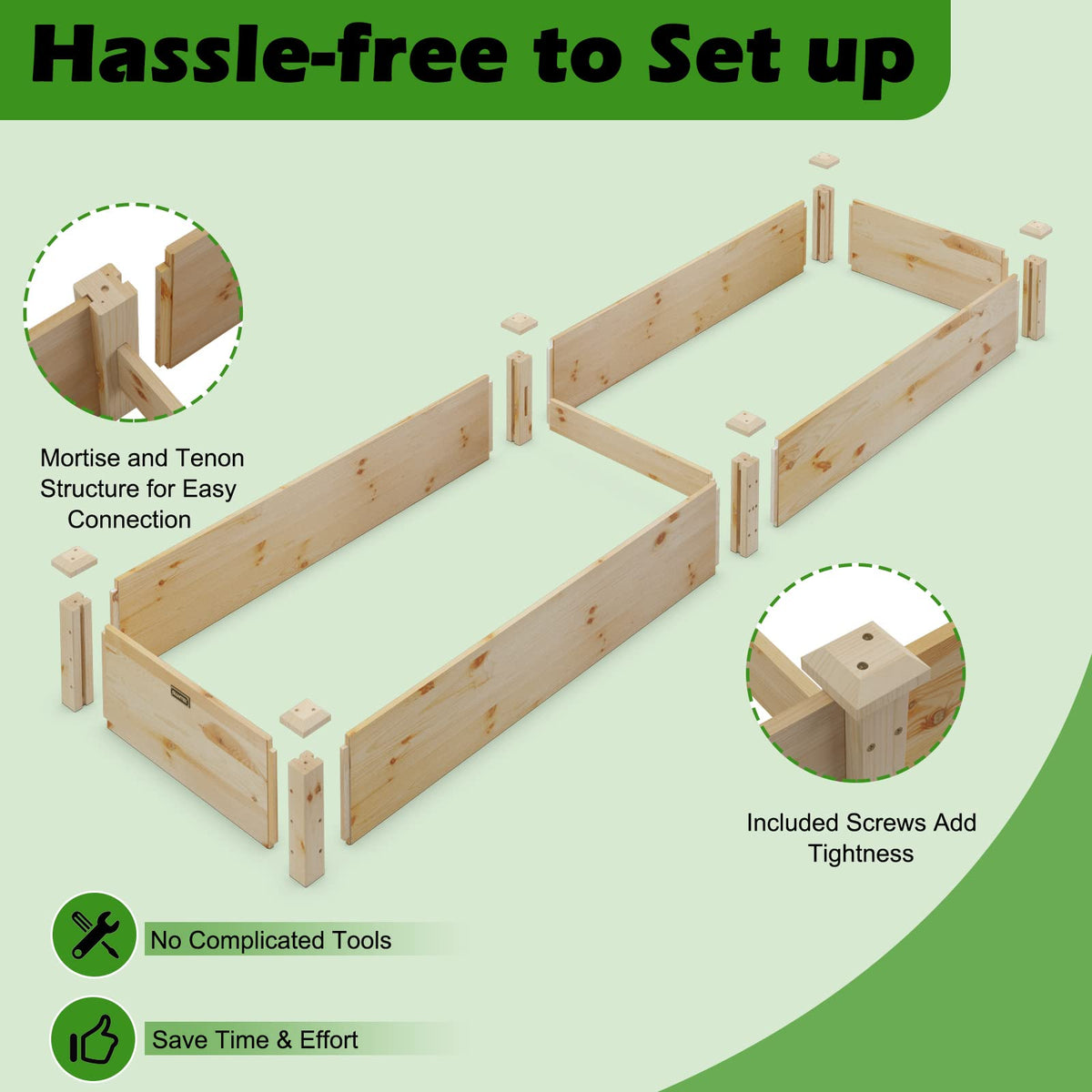 Lucktree Wooden Raised Garden Bed